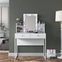 Hanah Home Mesa de Maquillaje con 9 Focos en Blanco
